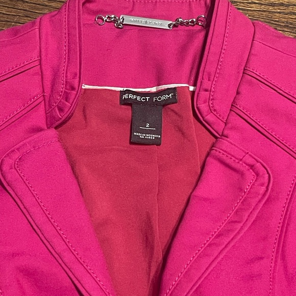 Vibrant Pink elegant Women's Blazer size 2 /p 56% cotton - Picture 12 of 15